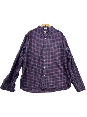 J.Crew Men's Slim Fit Button Down Shirt Long Sleeve Size XXL Blue Red Check